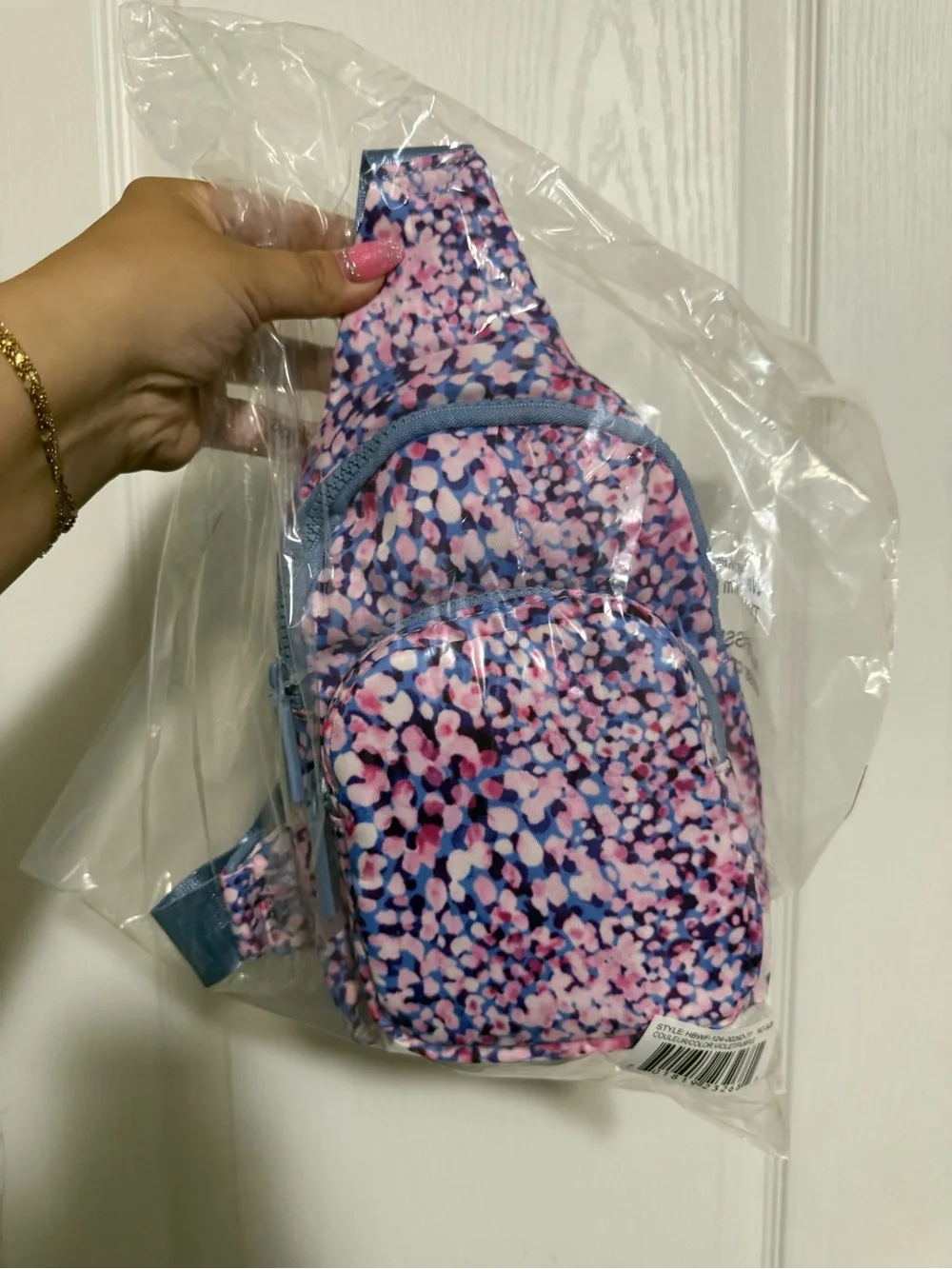 Wildfox Purple and Pink Floral Pattern Crossbody Sling Bag